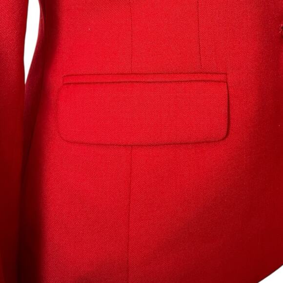 Pendleton Vintage Blazer Wool Peak Lapel Flap Pocket 2 Button Red Women’s Size 6 - Picture 9 of 13